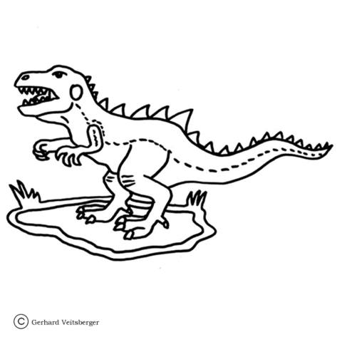 Little Angry Dinosaur  Coloring Page